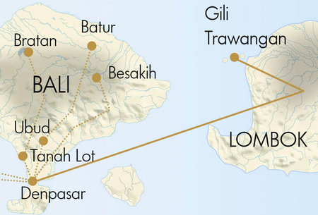 Rundreise Bali Lombok Gili Karte