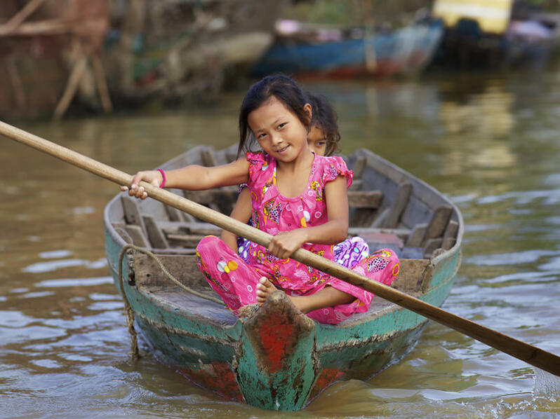 Leben in den schwimmenden Dörfern auf dem Tonle Sap See