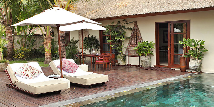 Jimbaran Bali | gediegen Wohnen im Hotel Jimbaran Puri Bali Poolvilla