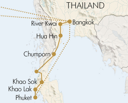 Karte Rundreise Südthailand