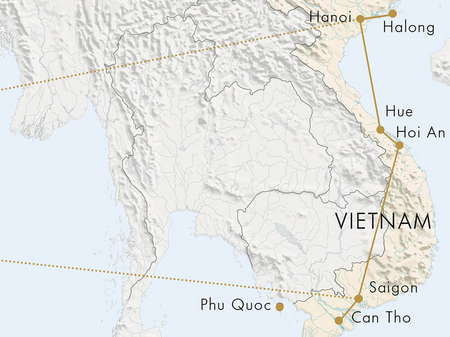 Karte Rundreise Vietnam