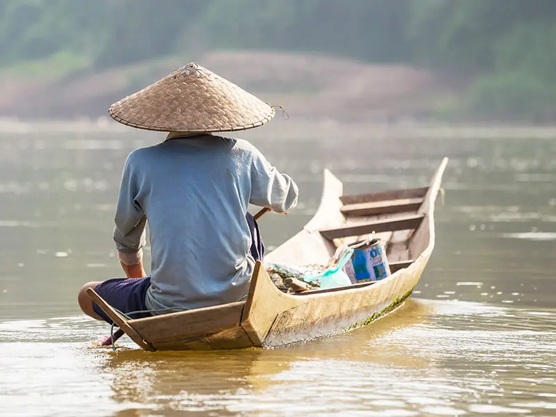 Auf dem Mekong in Laos