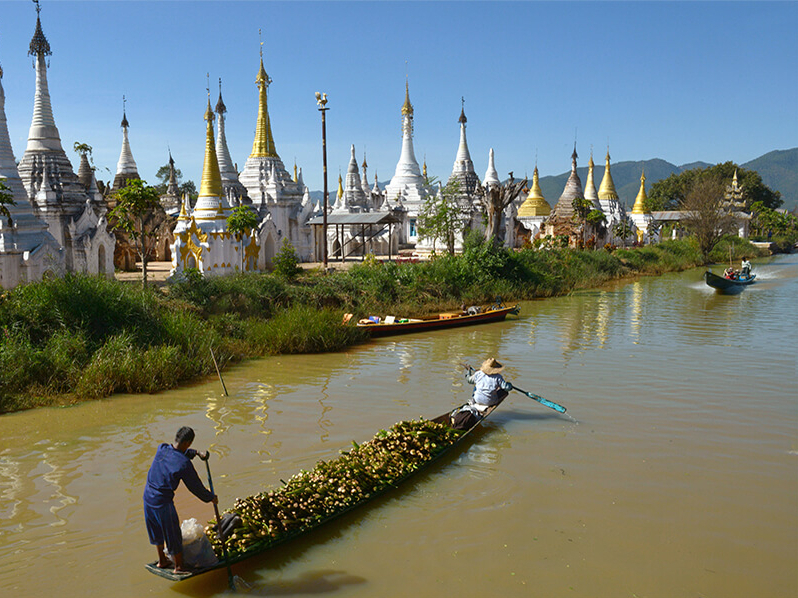 Ist Teil unserer Myanmar Rundreise: Bootstour auf dem Inle-See