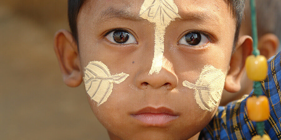 Tanaka-Paste zum Schutz der Haut in Myanmar