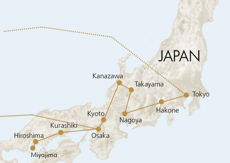 Rundreise Japan Karte