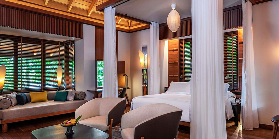 Hotel The Datai: grosszügige Zimmer mit Blick in den Regenwald