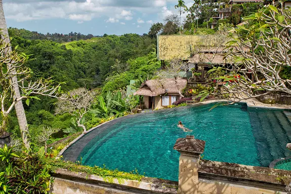 Pool mit Blick ins Grüne im Hotel Pita Maha Ubud
