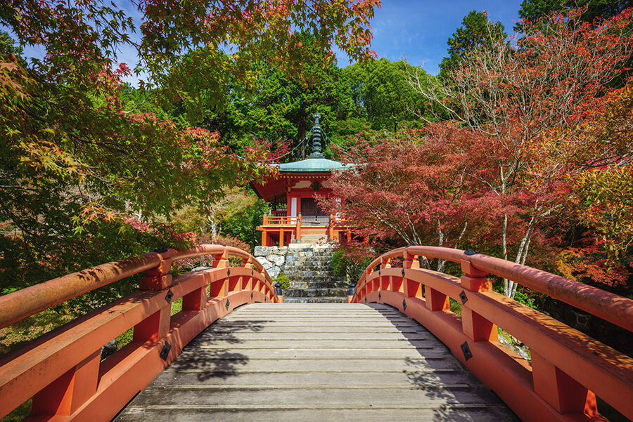 Daigoji-Tempel in Kyoto in prächtigen Herbstfarben